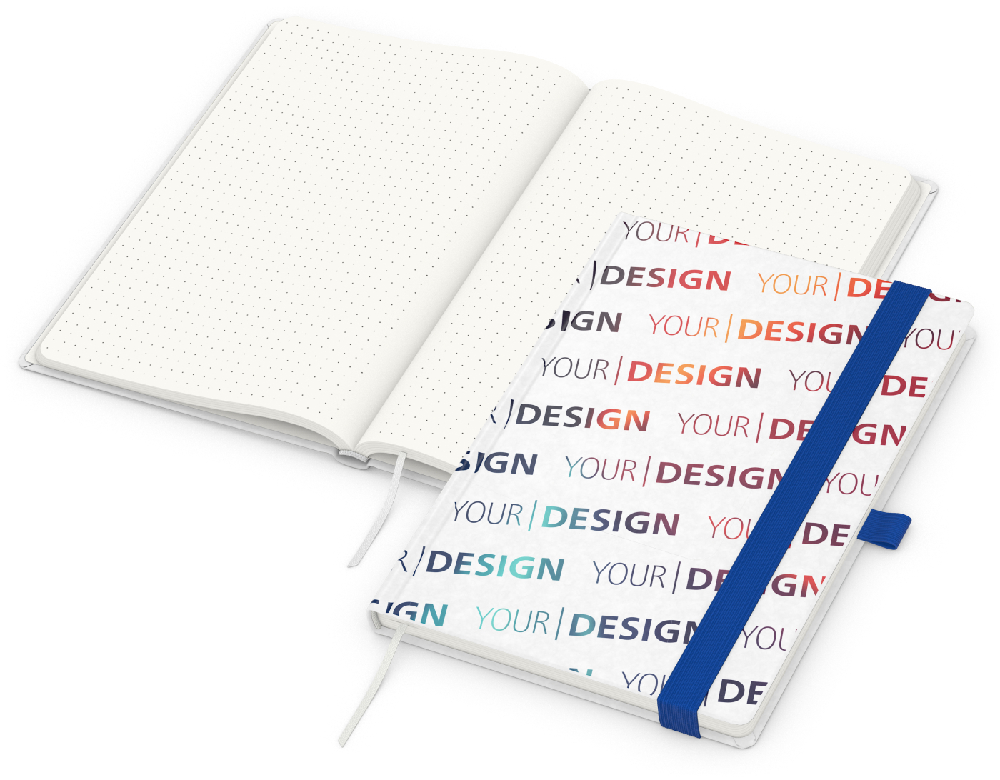 Notizbuch Match-Book RECYCLING Hardcover individuell bedruckt, DIN A5, Lineatur Punktraster, Einband-Material recyceltes Naturpapier