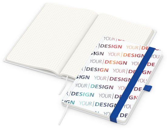 Notizbuch Match-Book RECYCLING Hardcover individuell bedruckt, DIN A5, Lineatur Punktraster, Einband-Material recyceltes Papier matt