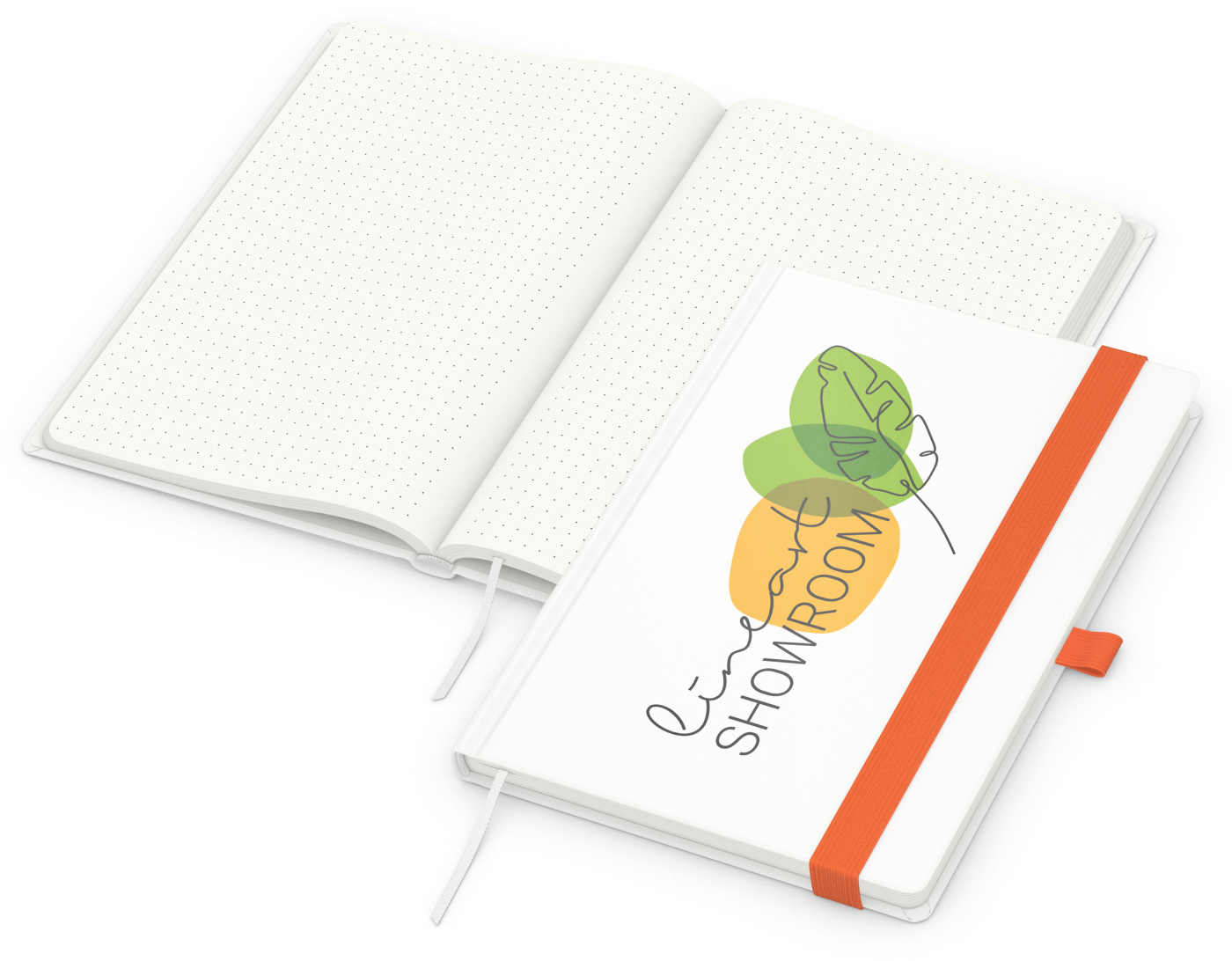 Notizbuch Match-Book RECYCLING Hardcover individuell bedruckt, DIN A5, Lineatur Punktraster, Einband-Material recyceltes Papier matt