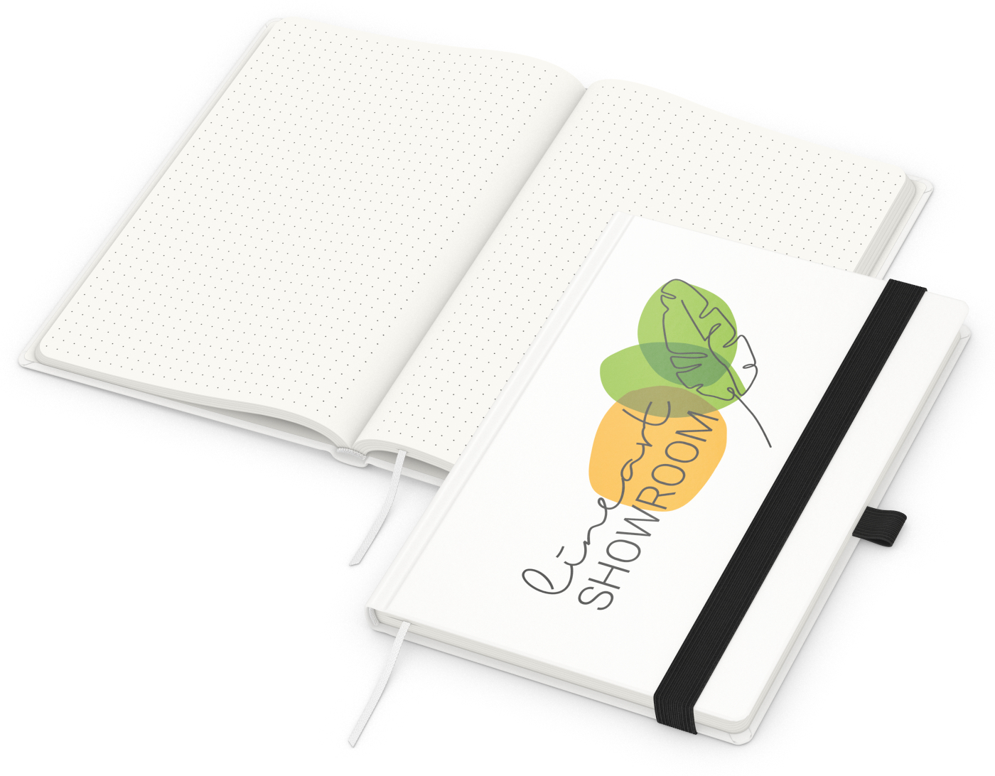 Notizbuch Match-Book RECYCLING Hardcover individuell bedruckt, DIN A5, Lineatur Punktraster, Einband-Material recyceltes Papier matt
