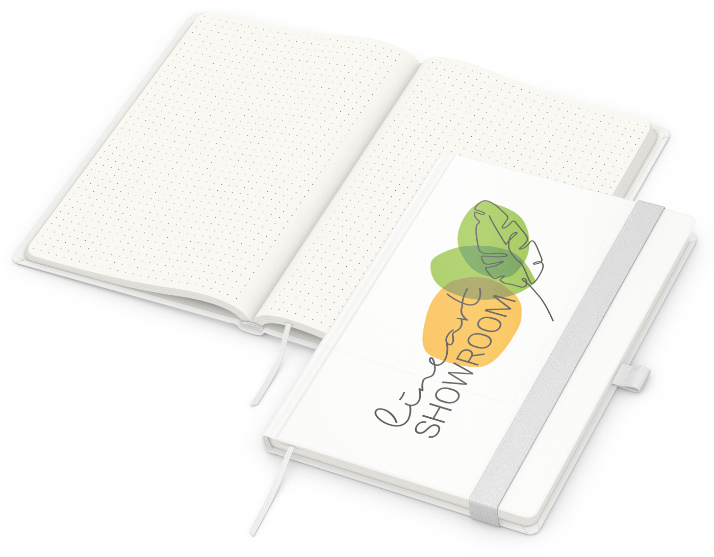 Notizbuch Match-Book RECYCLING Hardcover individuell bedruckt, DIN A5, Lineatur Punktraster, Einband-Material recyceltes Papier matt
