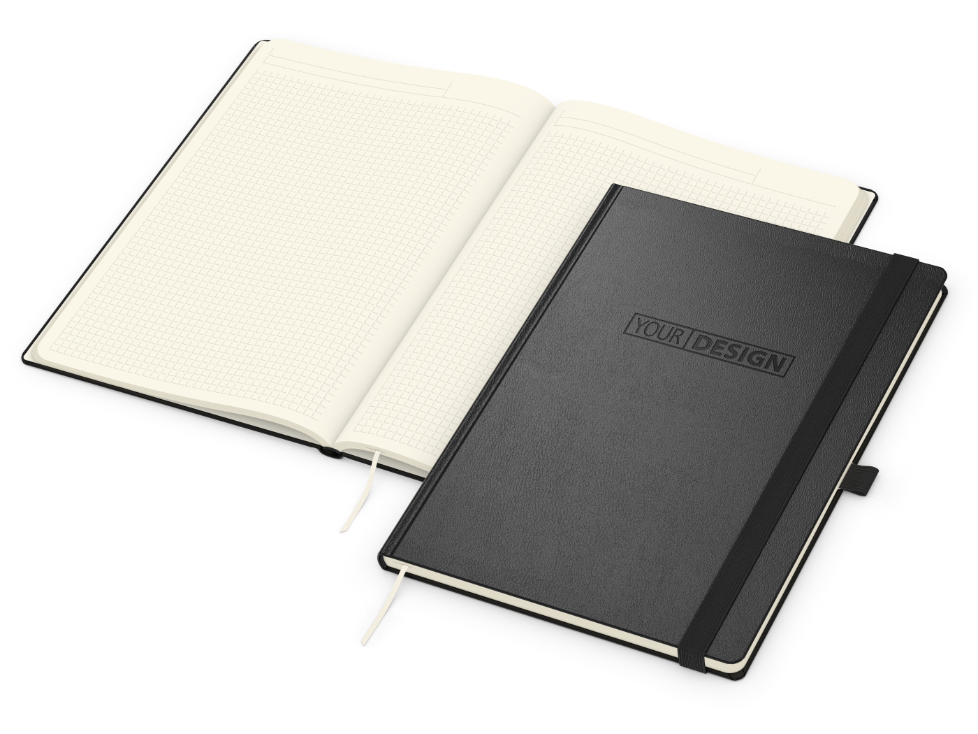 Notizbuch Mind-Book Kunstleder-Hardcover genarbt-farbig, DIN A4
