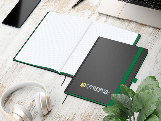 Notizbuch Hardcover Color-Book Ausstattung farbig, DIN A4, Lineatur Punktraster, Siebdruck-Digital inkl.