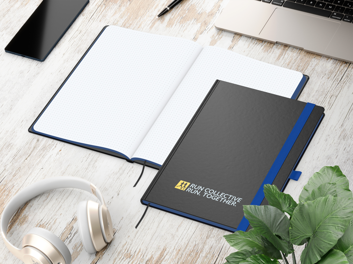 Notizbuch Hardcover Color-Book Ausstattung farbig, DIN A4, Lineatur Punktraster, Siebdruck-Digital inkl.