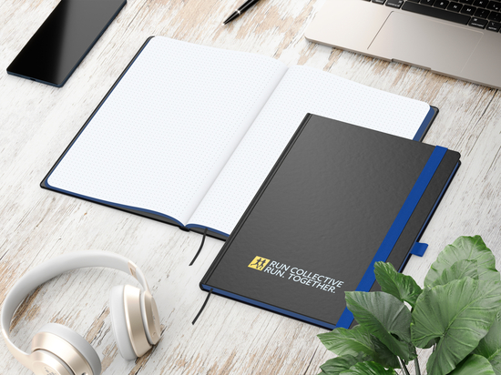 Notizbuch Hardcover Color-Book Ausstattung farbig, DIN A4, Lineatur Punktraster, Siebdruck-Digital inkl.