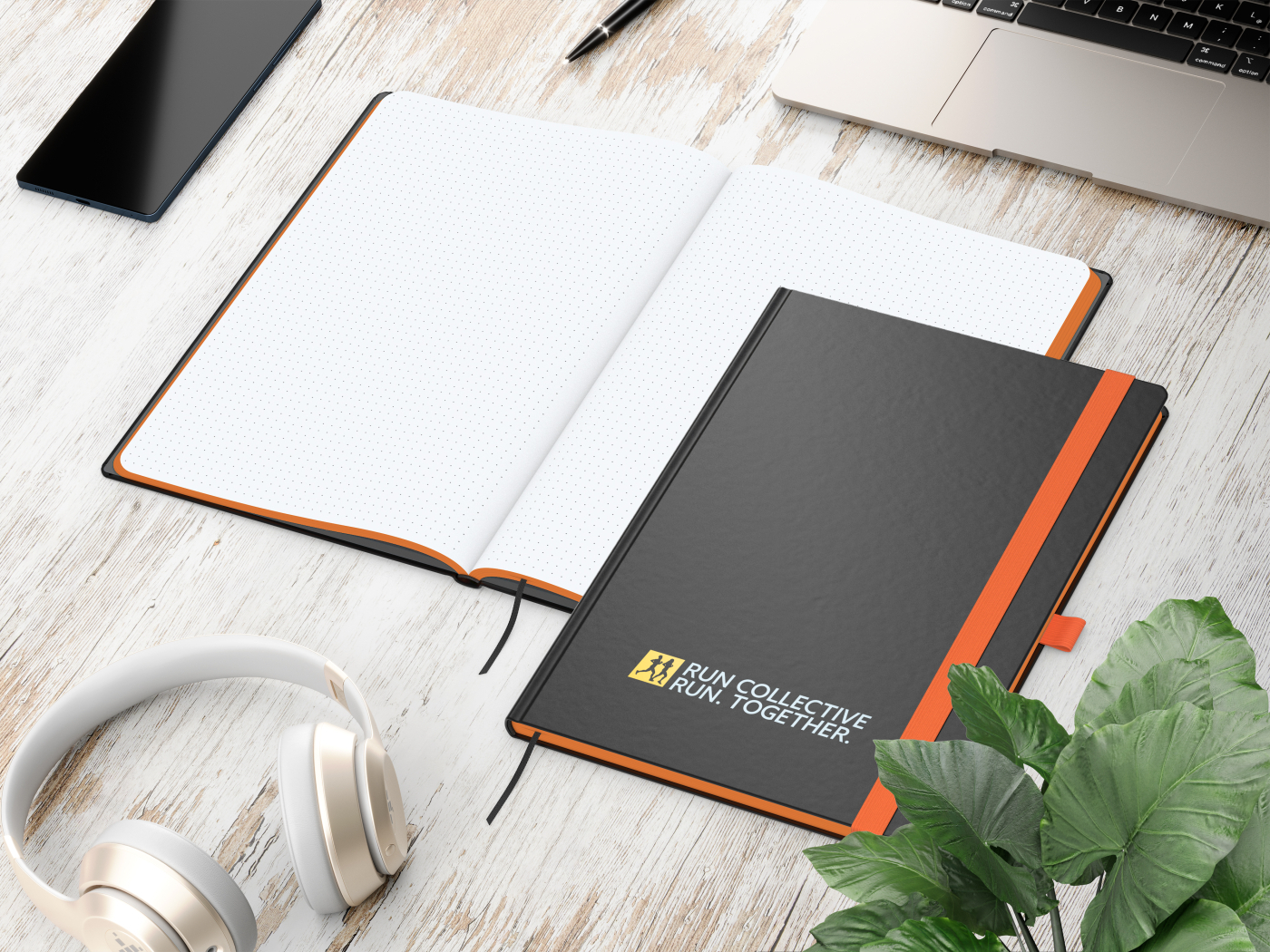 Notizbuch Hardcover Color-Book Ausstattung farbig, DIN A4, Lineatur Punktraster, Siebdruck-Digital inkl.