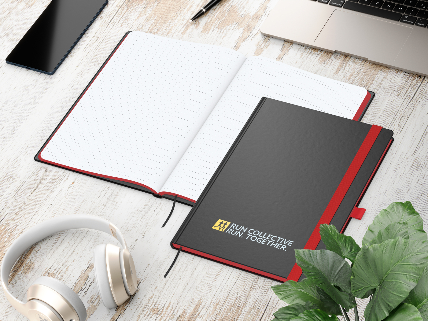 Notizbuch Hardcover Color-Book Ausstattung farbig, DIN A4, Lineatur Punktraster, Siebdruck-Digital inkl.
