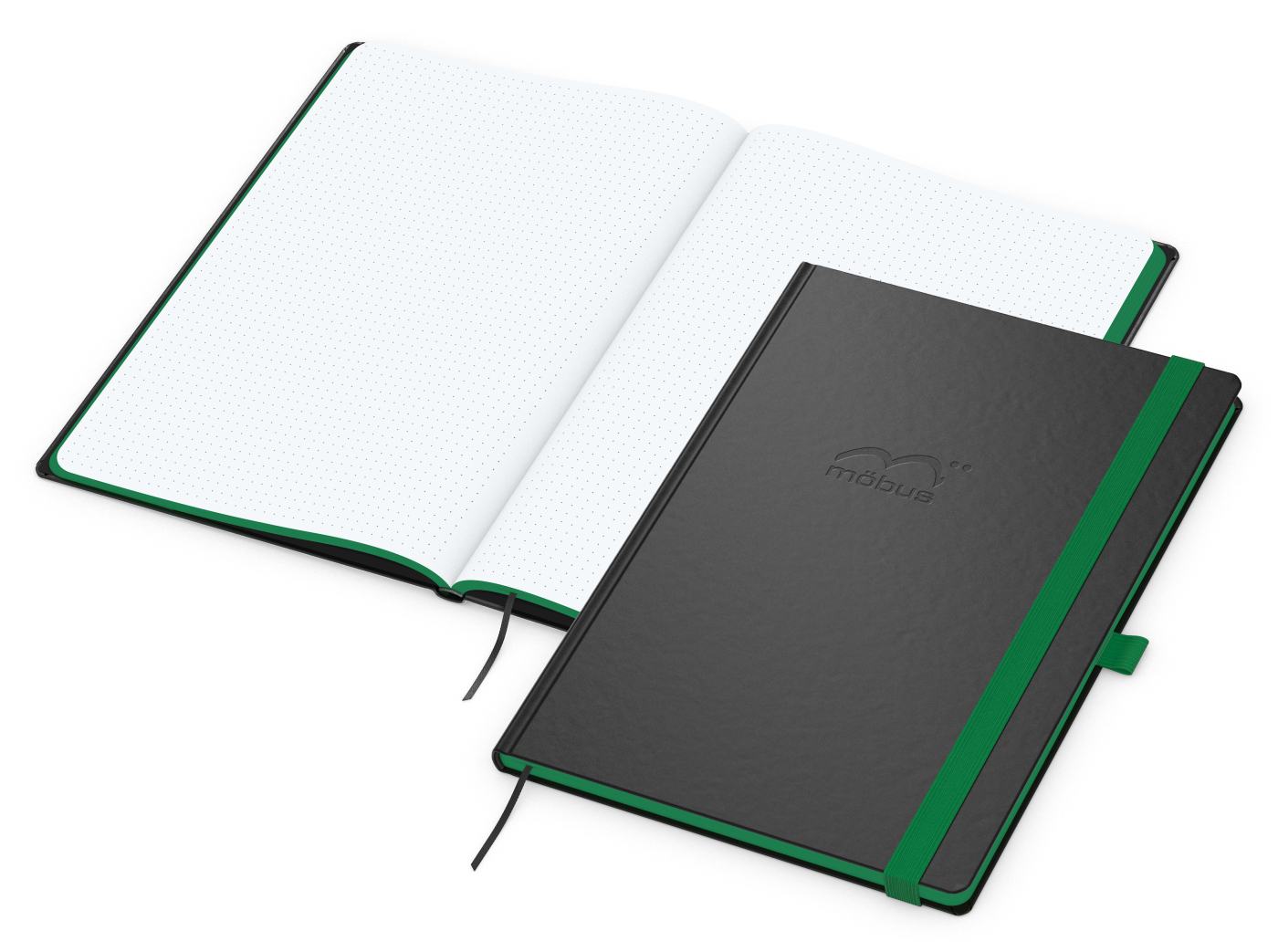 Notizbuch Hardcover Color-Book Ausstattung farbig, DIN A4, Lineatur Punktraster, Blindprägung inkl.