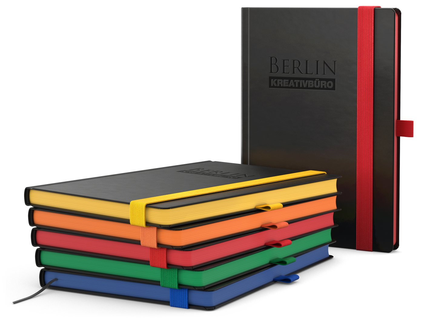 Notizbuch Hardcover Color-Book Ausstattung farbig, DIN A4, Lineatur Punktraster, Blindprägung inkl.