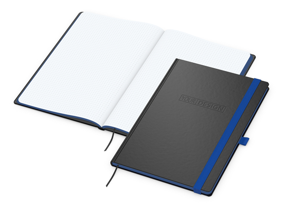 Notizbuch Hardcover Color-Book Ausstattung farbig, DIN A4, Lineatur Punktraster, Blindprägung inkl.