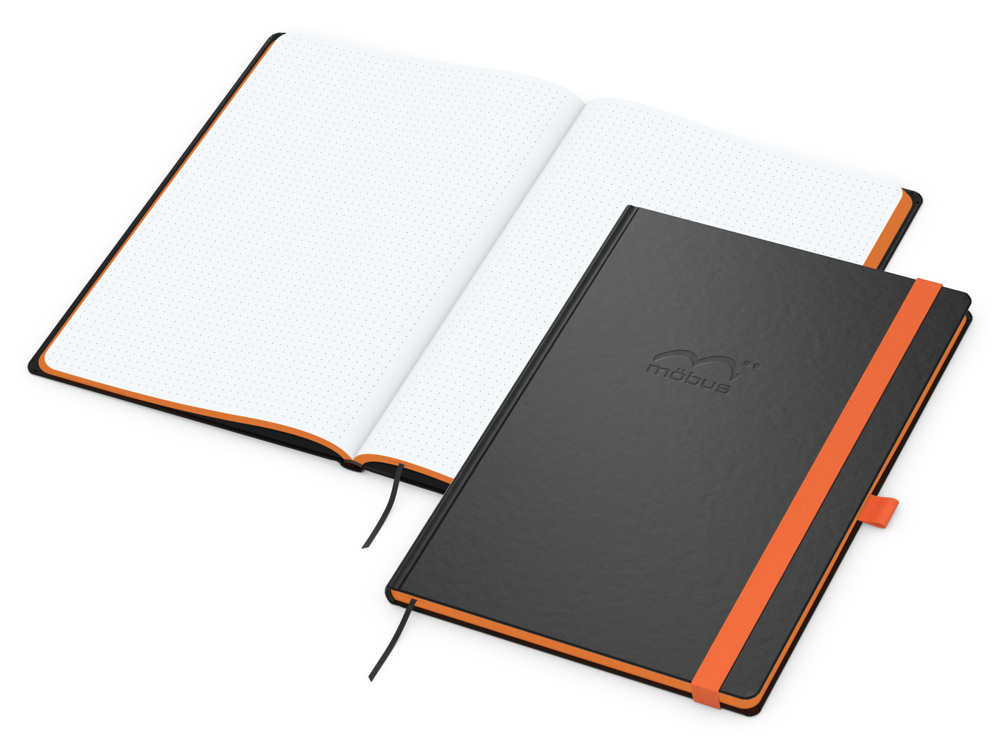 Notizbuch Hardcover Color-Book Ausstattung farbig, DIN A4, Lineatur Punktraster, Blindprägung inkl.