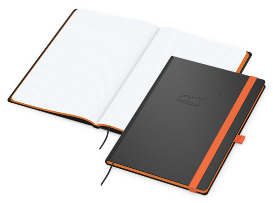 Notizbuch Hardcover Color-Book Ausstattung farbig, DIN A4, Lineatur Punktraster, Blindprägung inkl.