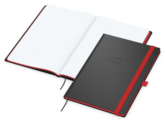 Notizbuch Hardcover Color-Book Ausstattung farbig, DIN A4, Lineatur Punktraster, Blindprägung inkl.