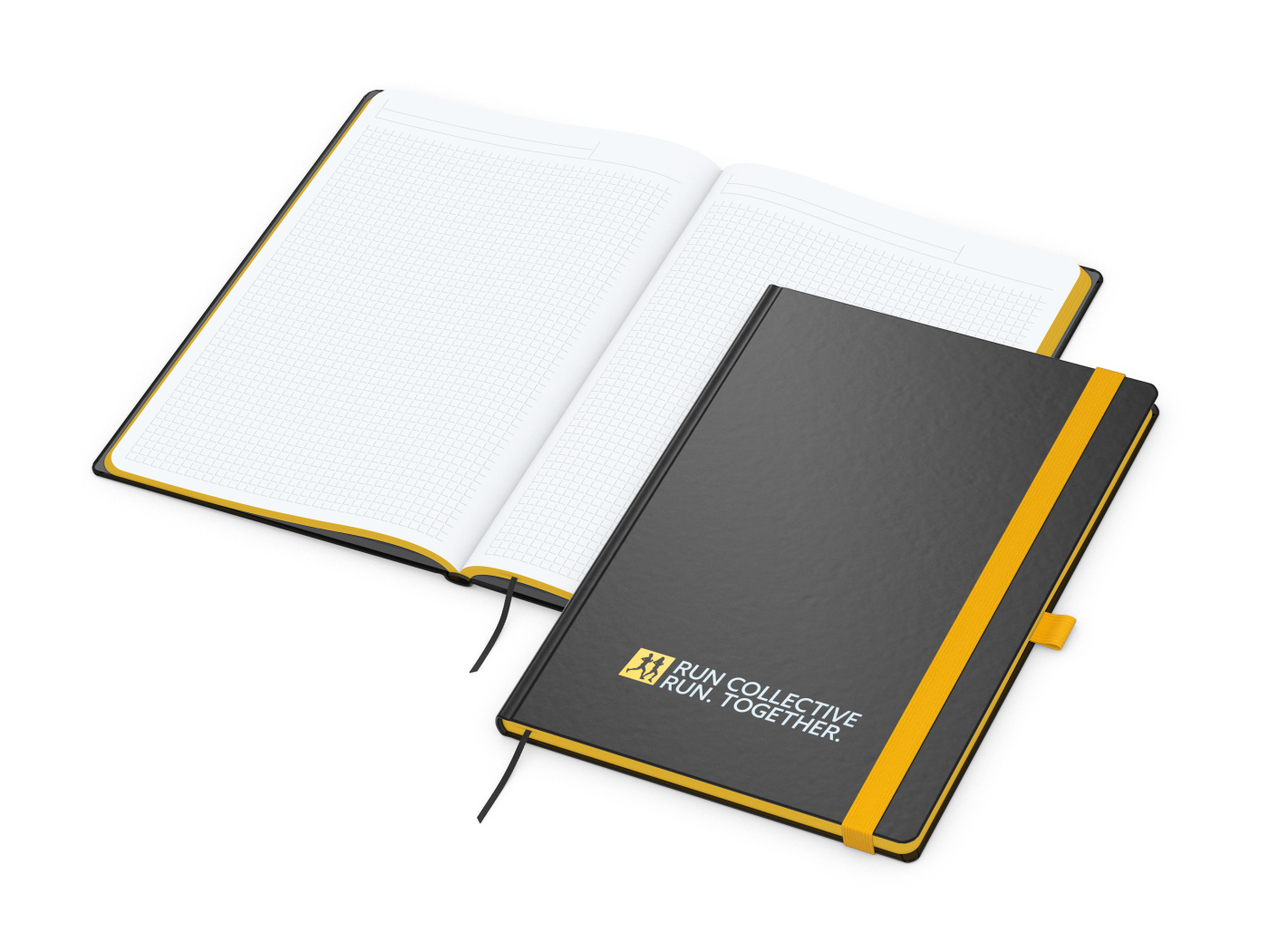 Notizbuch Hardcover Color-Book Ausstattung farbig, DIN A4, Lineatur Winkelkaro, Siebdruck-Digital inkl.