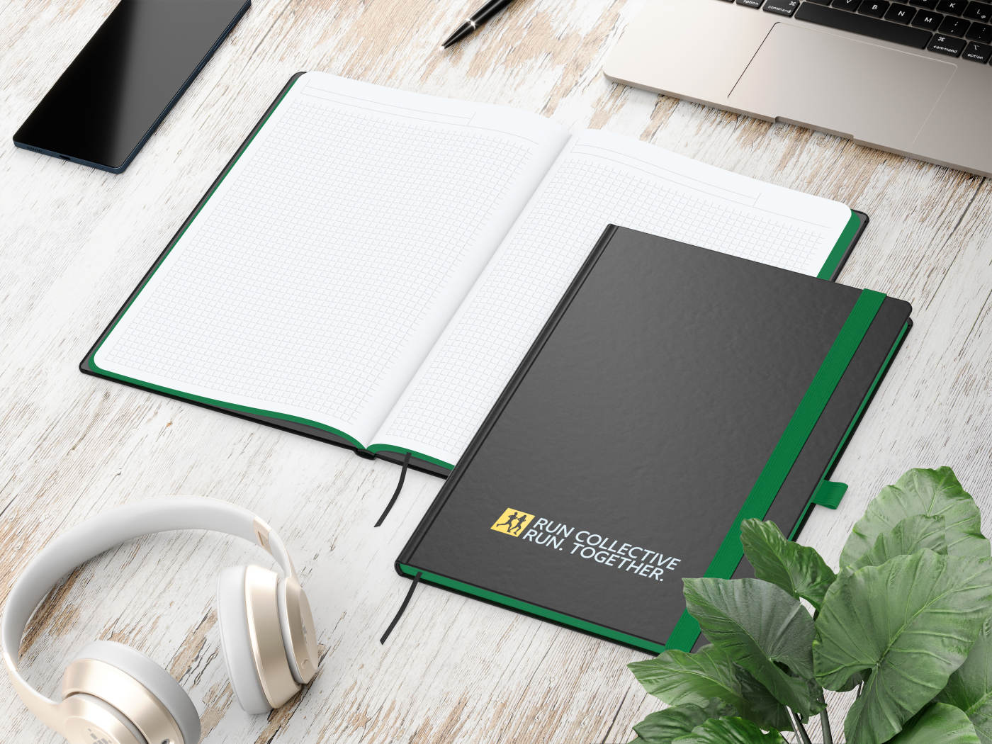 Notizbuch Hardcover Color-Book Ausstattung farbig, DIN A4, Lineatur Winkelkaro, Siebdruck-Digital inkl.