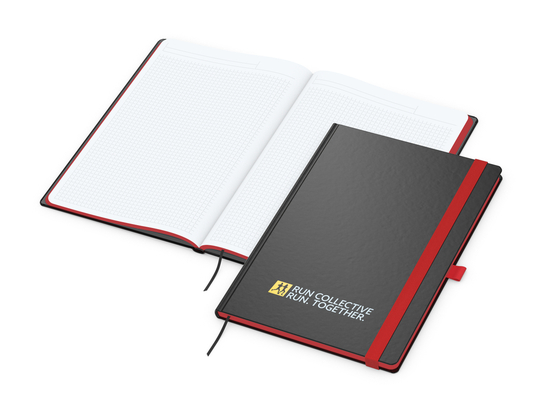 Notizbuch Hardcover Color-Book Ausstattung farbig, DIN A4, Lineatur Winkelkaro, Siebdruck-Digital inkl.