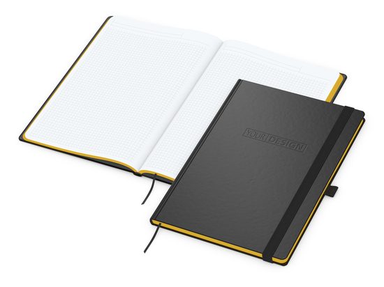 Notizbuch Hardcover Color-Book Ausstattung farbig, DIN A4, Lineatur Winkelkaro, Blindprägung inkl.