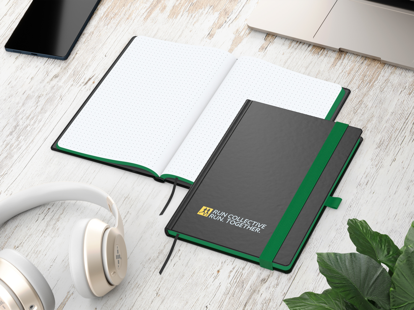 Notizbuch Hardcover Color-Book Ausstattung farbig, DIN A5, Lineatur Punktraster, Siebdruck-Digital inkl.