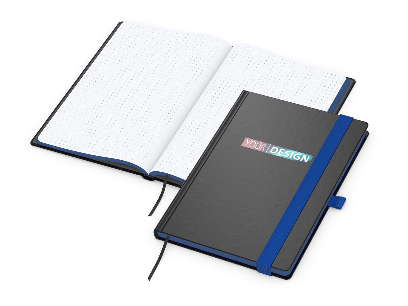 Notizbuch Hardcover Color-Book Ausstattung farbig, DIN A5, Lineatur Punktraster, Siebdruck-Digital inkl.