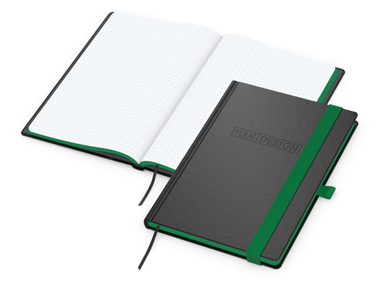 Notizbuch Hardcover Color-Book Ausstattung farbig, DIN A5, Lineatur Punktraster, Blindprägung inkl.