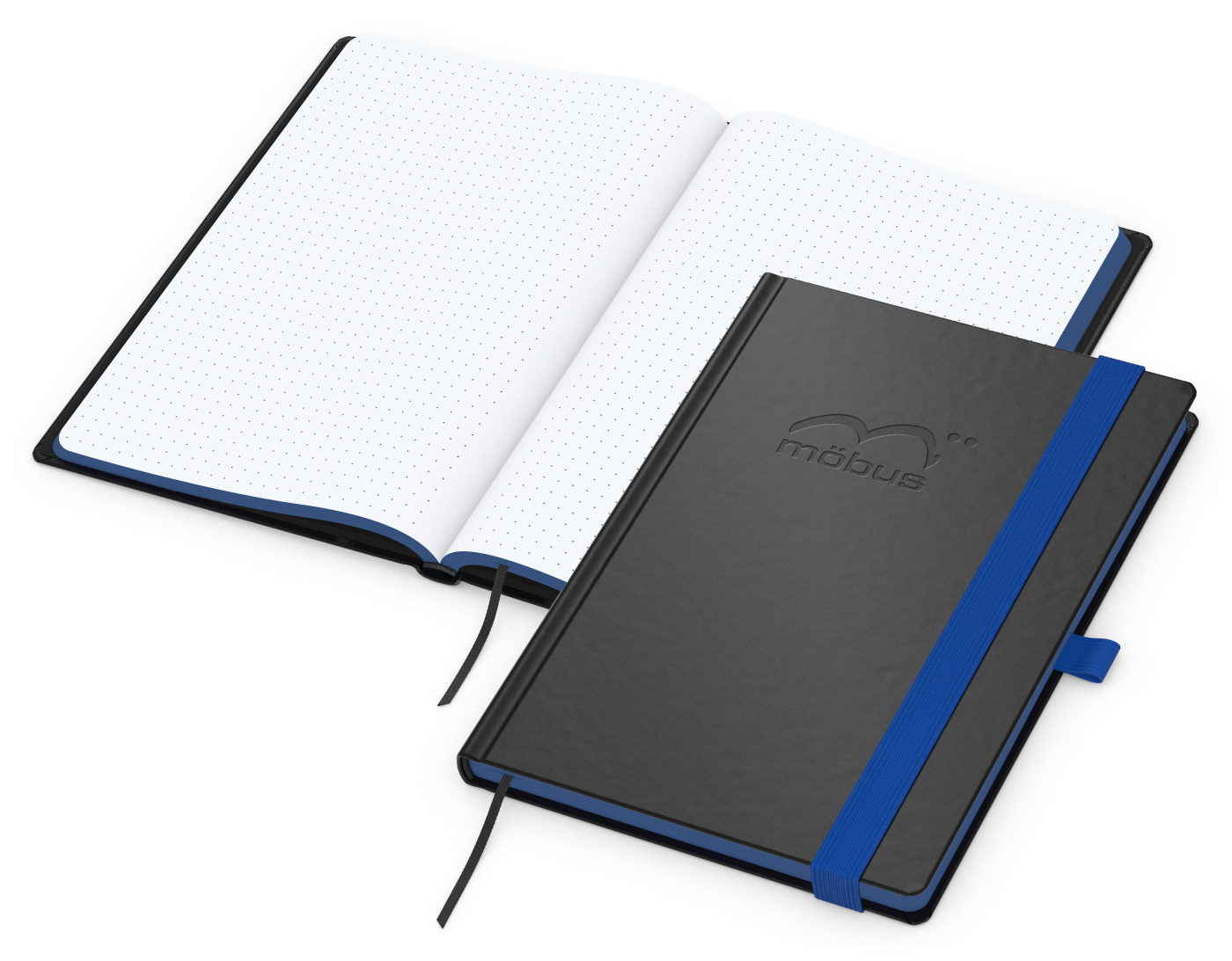 Notizbuch Hardcover Color-Book Ausstattung farbig, DIN A5, Lineatur Punktraster, Blindprägung inkl.