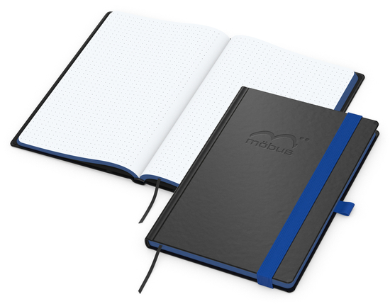 Notizbuch Hardcover Color-Book Ausstattung farbig, DIN A5, Lineatur Punktraster, Blindprägung inkl.
