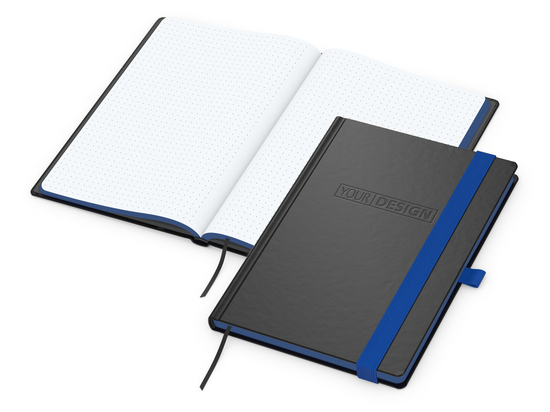 Notizbuch Hardcover Color-Book Ausstattung farbig, DIN A5, Lineatur Punktraster, Blindprägung inkl.
