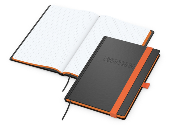 Notizbuch Hardcover Color-Book Ausstattung farbig, DIN A5, Lineatur Punktraster, Blindprägung inkl.