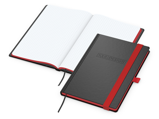 Notizbuch Hardcover Color-Book Ausstattung farbig, DIN A5, Lineatur Punktraster, Blindprägung inkl.