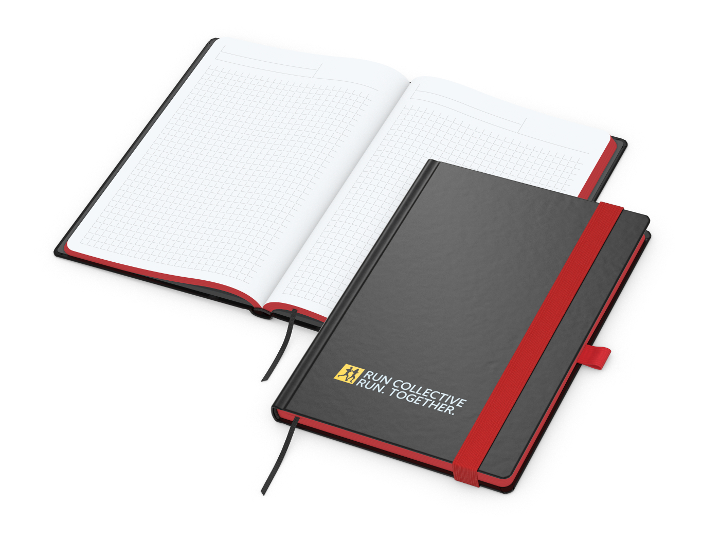Notizbuch Hardcover Color-Book Ausstattung farbig, DIN A5, Lineatur Winkelkaro, Siebdruck-Digital inkl.