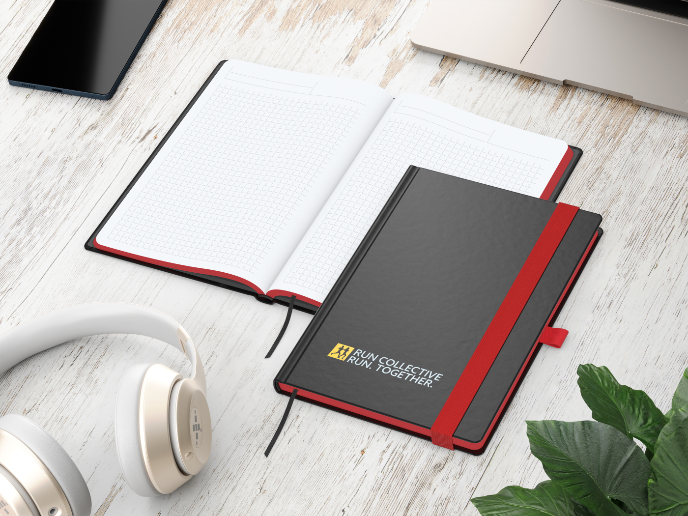 Notizbuch Hardcover Color-Book Ausstattung farbig, DIN A5, Lineatur Winkelkaro, Siebdruck-Digital inkl.