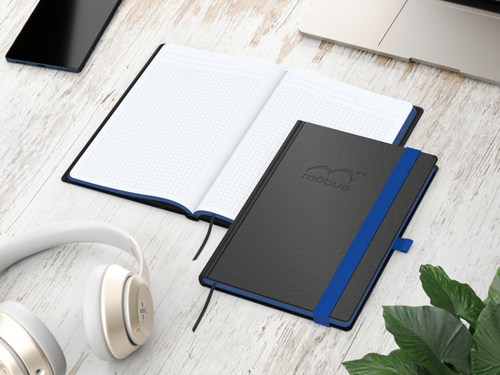 Notizbuch Hardcover Color-Book Ausstattung farbig, DIN A5, Lineatur Winkelkaro, Blindprägung inkl.