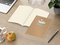 Notizbuch Copy-Book Seiten cremefarben Naturkarton-Softcover farbig, DIN A5, Lineatur Punktraster, Siebdruck-Digital inkl.