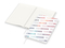 Notizbuch Note-Book RECYCLING Ecken spitz Papier-Hardcover individuell bedruckt, DIN A5, Lineatur Winkelkaro, Einband-Material recyceltes Papier matt
