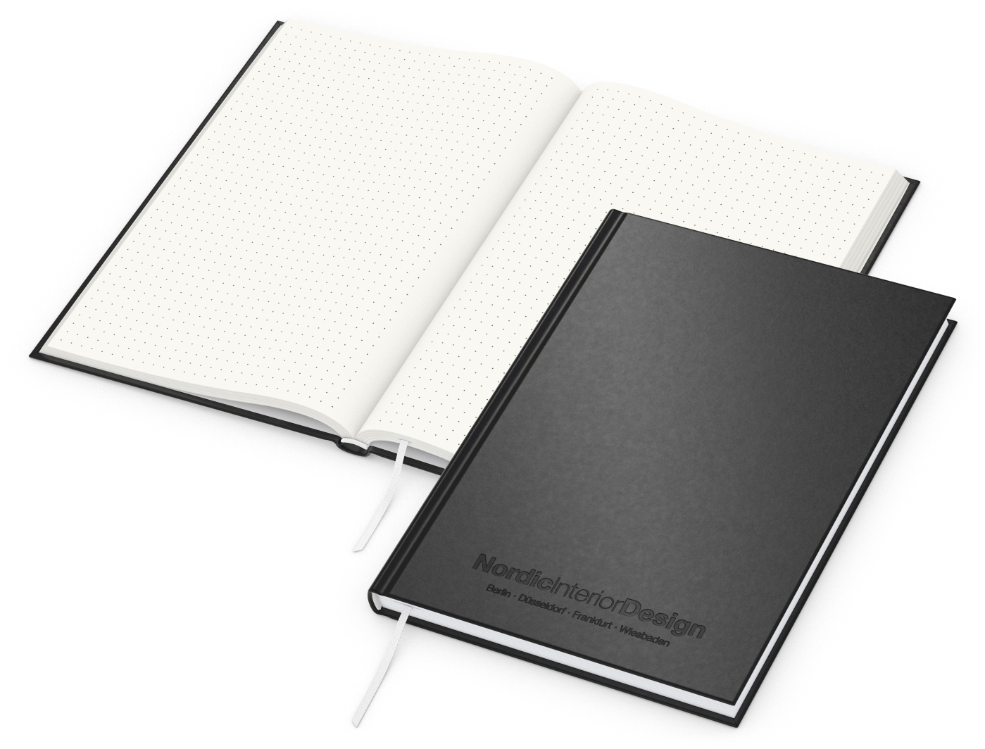 Notizbuch Note-Book RECYCLING Ecken spitz Naturpapier-Hardcover schwarz, DIN A5, Lineatur Punktraster