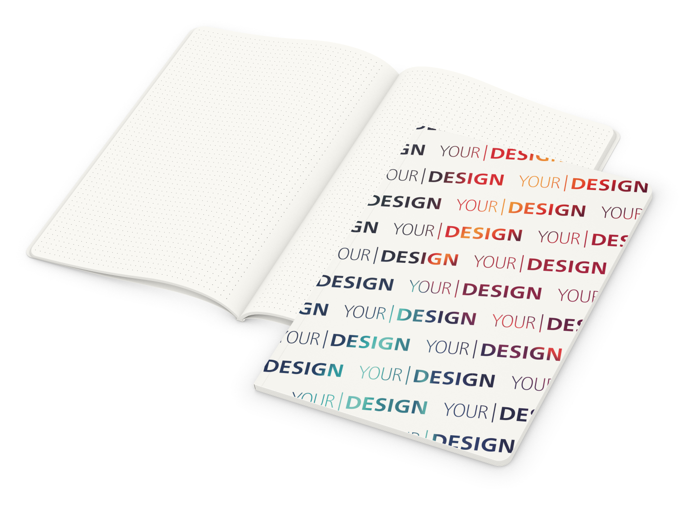 Notizbuch Copy-Book RECYCLING Naturkarton-Softcover individuell bedruckt, DIN A4, Lineatur Punktraster
