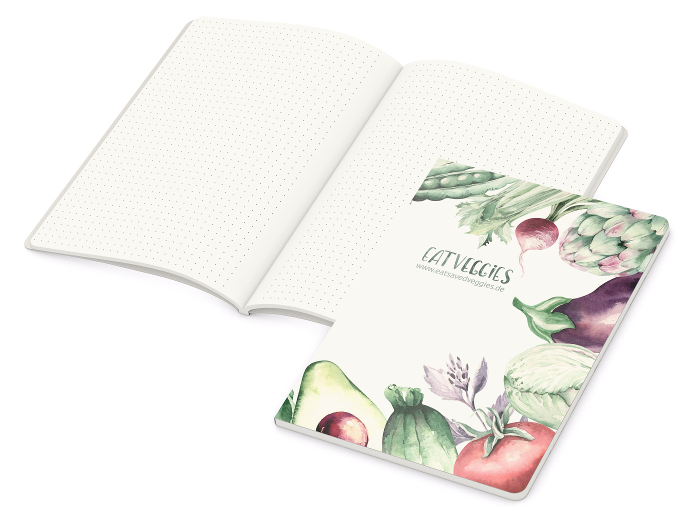 Notizbuch Copy-Book RECYCLING Naturkarton-Softcover individuell bedruckt, DIN A5, Lineatur Punktraster