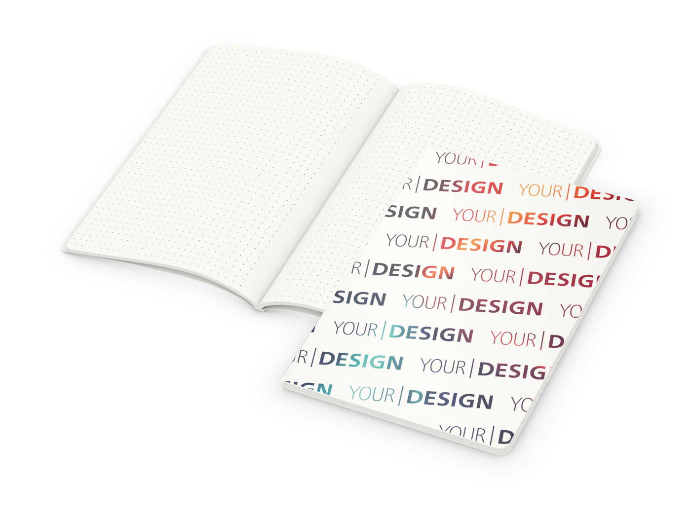 Notizbuch Copy-Book RECYCLING Naturkarton-Softcover individuell bedruckt, DIN A5, Lineatur Punktraster