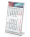 Tischkalender Desktop 3 Steel Edelstahl-Aufsteller gebürstet, Kalendariumslaufzeit 2 Jahre