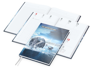 Wochenkalender vorne + Notizen hinten Note-Hybrid Ecken spitz Papier-Hardcover, DIN A5, Einband-Oberfläche matt