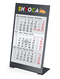 Tischkalender Desktop 3 Color Metallaufsteller farbbeschichtet, Kalendariumslaufzeit 1 Jahr