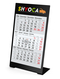 Tischkalender Desktop 3 Color Metallaufsteller farbbeschichtet, Kalendariumslaufzeit 2 Jahre