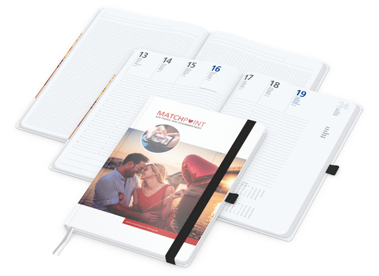Wochenkalender vorne + Notizen hinten Match-Hybrid Papier-Hardcover, DIN A4, Einband-Material Papier matt