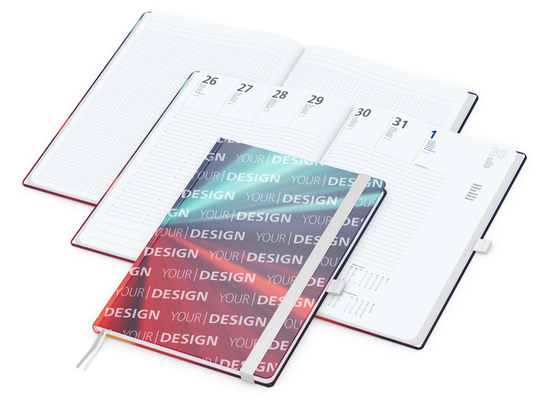 Wochenkalender vorne + Notizen hinten Match-Hybrid Papier-Hardcover, DIN A4, Einband-Material Papier matt