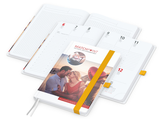 Wochenkalender vorne + Notizen hinten Match-Hybrid Papier-Hardcover, DIN A5, Einband-Material Papier glänzend