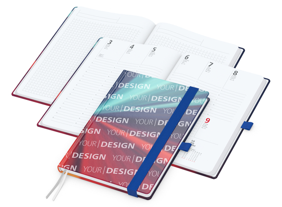 Wochenkalender vorne + Notizen hinten Match-Hybrid Papier-Hardcover, DIN A5, Einband-Material Papier glänzend