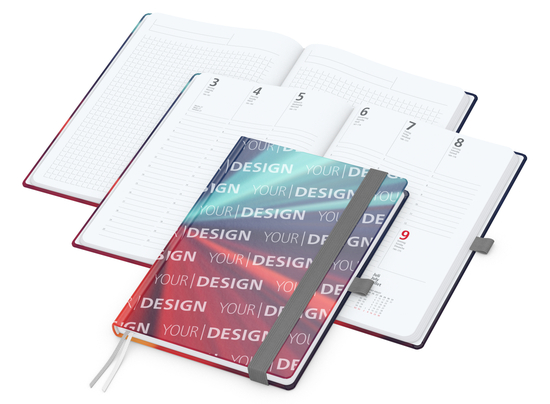 Wochenkalender vorne + Notizen hinten Match-Hybrid Papier-Hardcover, DIN A5, Einband-Material Papier glänzend