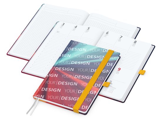 Wochenkalender vorne + Notizen hinten Match-Hybrid Papier-Hardcover, DIN A5, Einband-Material Papier glänzend