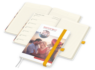 Wochenkalender links + Notizen rechts Match-Hybrid Papier-Hardcover A5, Einband-Material Papier matt