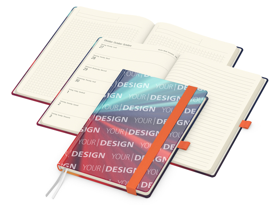 Wochenkalender links + Notizen rechts Match-Hybrid Papier-Hardcover A5, Einband-Material Papier matt